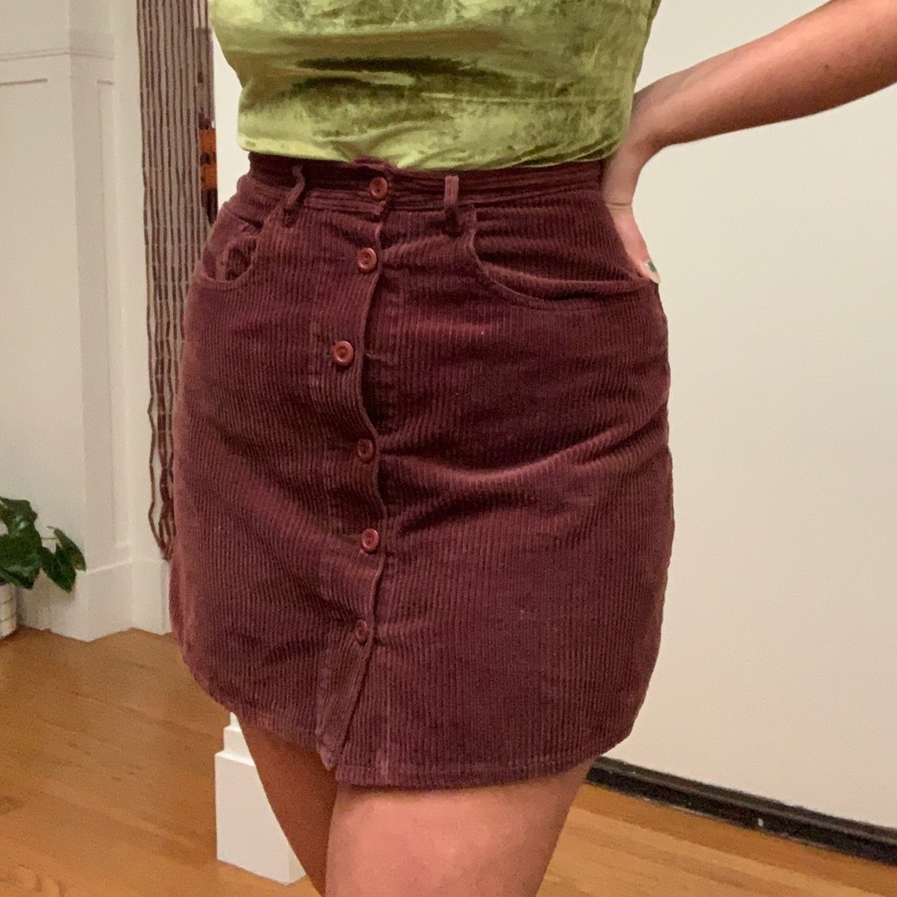 NYC Jeans Brown Botton Down Corduroy Skirt